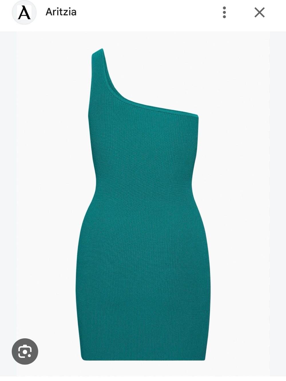 Aritzia Babaton Teal Ribbed One-Shoulder Mini Dress